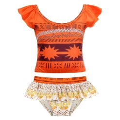 Kids Moana Swimsuits Beach Vacation Cosplay Costume Girl's Swim Top And Skirt Bottoms -Sun Baby Sales Store moana swimwear 6