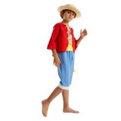 Loofie Costume Red Coat Shorts And Straw Hat Suit For Kids Adults Halloween Cosplay -Sun Baby Sales Store one piece luffy costume 3