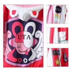 Uta Cosplay Costume Red Shanks's Daughter Jacket Dress Suit With Accessories Halloween Uniform Full Set -Sun Baby Sales Store one piece red Uta costume 3