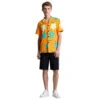 Mens Sanji Cosplay Costume Egghead Island Outfit Hooded Orange Shirt And Shorts Casual Costume For Vacation