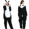 Kids And Adult Family Matching One Piece Panda Costumes Cosy Homewear Cartoon Pajamas