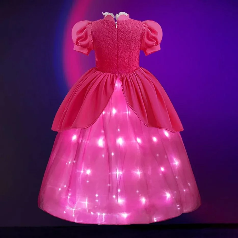 Princess Peaches Costume Light Up Dress Girls Princess Dress Birthday Dress 3 Princess Peaches Costume Light Up Dress Girls Princess Dress Birthday Dress - Image 3