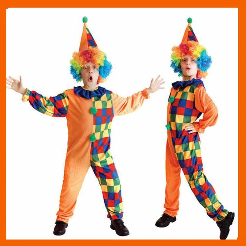 Kids Boys Halloween Clown Costume Cosplay Suit Set Stage Performance Wear 1 Kids Boys Halloween Clown Costume Cosplay Suit Set Stage Performance Wear