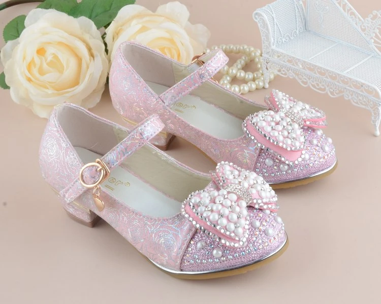 Girls Heeled Leather Shoes Party Dance Princess Shoes 4 Girls Heeled Leather Shoes Party Dance Princess Shoes - Image 4