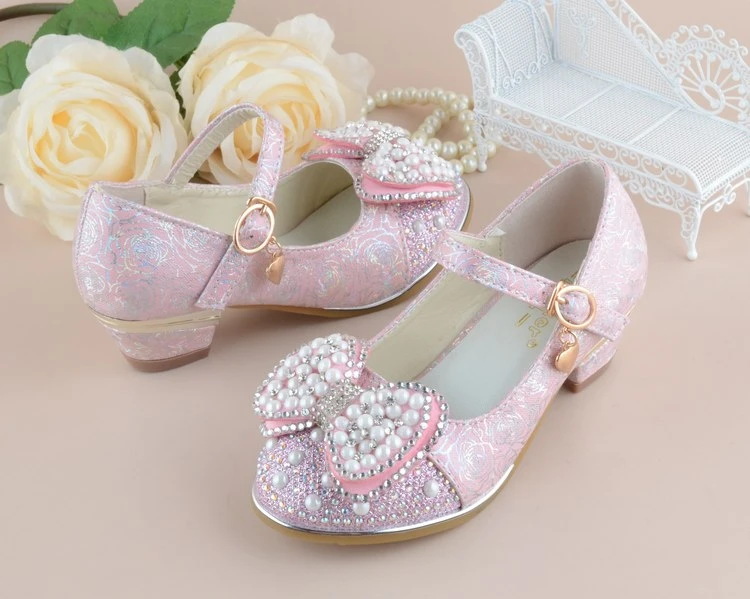Girls Heeled Leather Shoes Party Dance Princess Shoes 5 Girls Heeled Leather Shoes Party Dance Princess Shoes - Image 5