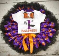 Baby Girls Halloween Romper Tutu Dress Headband Outfits 3PCS