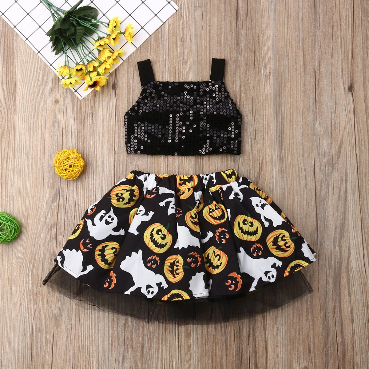 Baby Girls Halloween Party Outfit Pumpkin Sequin Top Skirt Cake Tutu Dress 1 Baby Girls Halloween Party Outfit Pumpkin Sequin Top Skirt Cake Tutu Dress