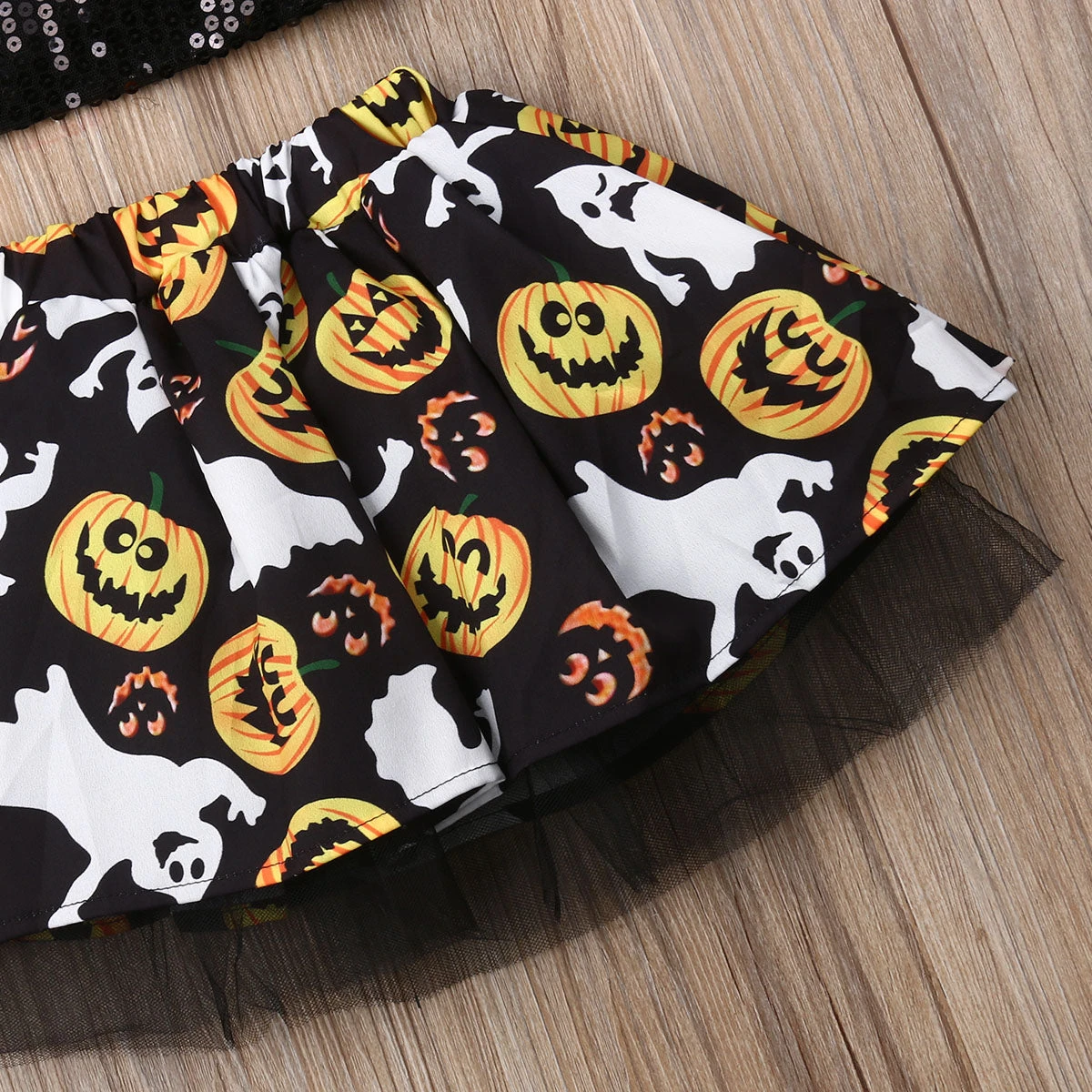 Baby Girls Halloween Party Outfit Pumpkin Sequin Top Skirt Cake Tutu Dress 3 Baby Girls Halloween Party Outfit Pumpkin Sequin Top Skirt Cake Tutu Dress - Image 3