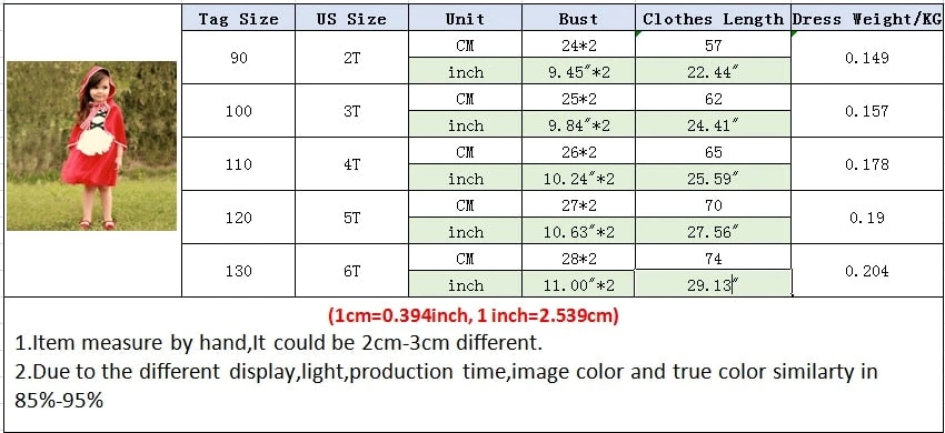 Toddler Girls Little Red Riding Dress Halloween Carnival Cosplay Costume 6 Toddler Girls Little Red Riding Dress Halloween Carnival Cosplay Costume - Image 6