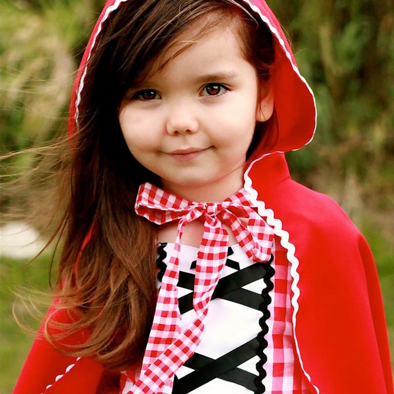 Toddler Girls Little Red Riding Dress Halloween Carnival Cosplay Costume 2 Toddler Girls Little Red Riding Dress Halloween Carnival Cosplay Costume - Image 2