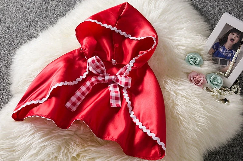 Toddler Girls Little Red Riding Dress Halloween Carnival Cosplay Costume 4 Toddler Girls Little Red Riding Dress Halloween Carnival Cosplay Costume - Image 4