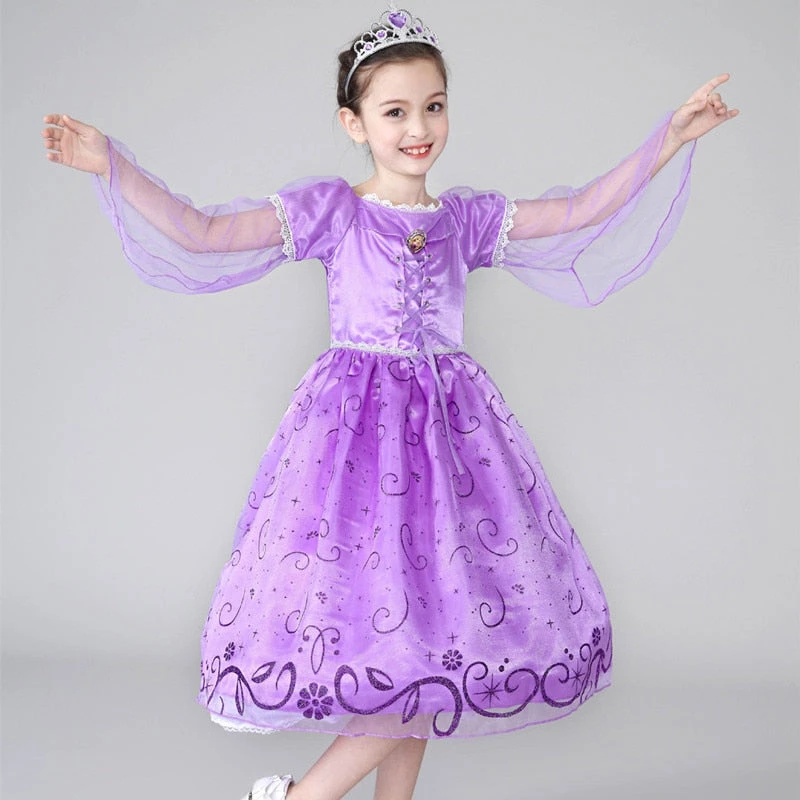 Girl Sofia Princess Dress Up Cosplay Costume Halloween Christmas Suit 4 Girl Sofia Princess Dress Up Cosplay Costume Halloween Christmas Suit - Image 4