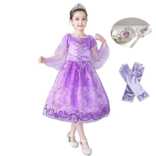 Girl Sofia Princess Dress Up Cosplay Costume Halloween Christmas Suit 2 Girl Sofia Princess Dress Up Cosplay Costume Halloween Christmas Suit - Image 2