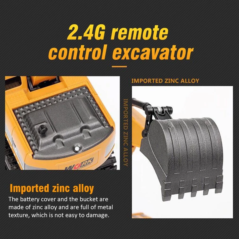 RC Excavator Toy 2.4G Remote Control Engineering Car With Light For Boys 3 RC Excavator Toy 2.4G Remote Control Engineering Car With Light For Boys - Image 3