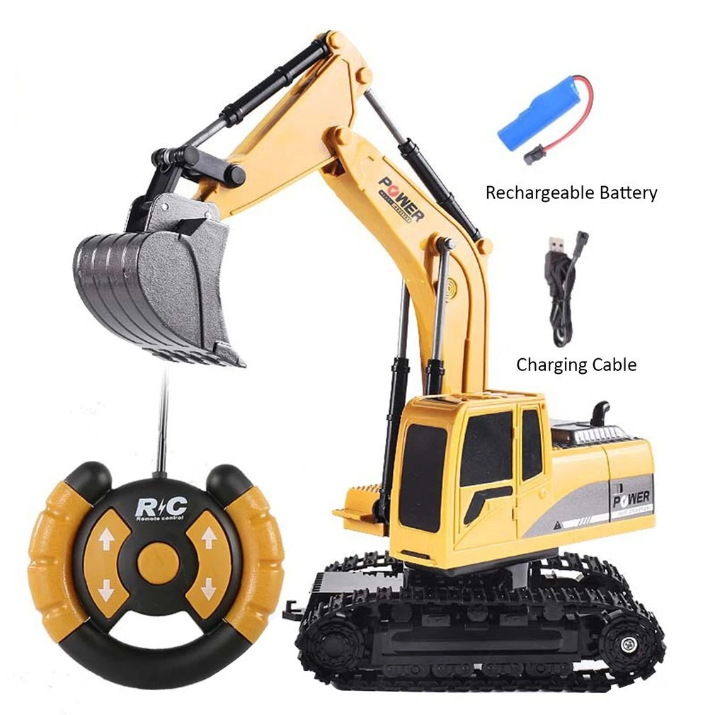 RC Excavator Toy 2.4G Remote Control Engineering Car With Light For Boys 1 RC Excavator Toy 2.4G Remote Control Engineering Car With Light For Boys
