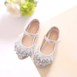 Heart Rhinestone Girls Princess Shoes Leather Dance Party Princess Shoes -Sun Baby Sales Store product image 441692036