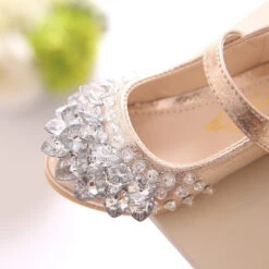 Heart Rhinestone Girls Princess Shoes Leather Dance Party Princess Shoes -Sun Baby Sales Store product image 441692037
