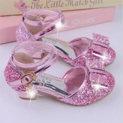 Girls Princess Glitter Bow Tie Shoes Mini Heels With Ankle Strap 11 Girls Princess Glitter Bow Tie Shoes Mini Heels With Ankle Strap -Sun Baby Sales Store product image 906475885