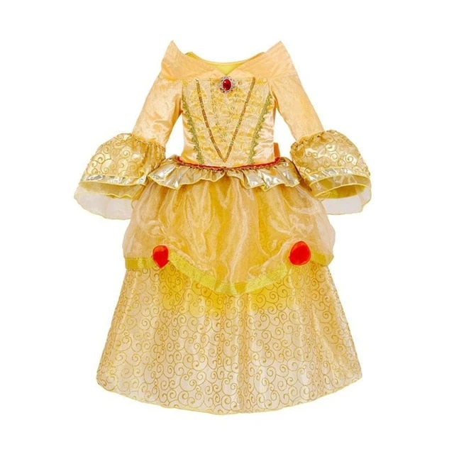 Classic Princess Belle Dress Cosplay Costume Halloween Party Dress Up 5 Classic Princess Belle Dress Cosplay Costume Halloween Party Dress Up - Image 5