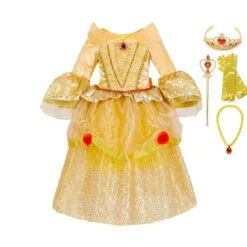 Classic Princess Belle Dress Cosplay Costume Halloween Party Dress Up 11 Classic Princess Belle Dress Cosplay Costume Halloween Party Dress Up -Sun Baby Sales Store product image 926569265