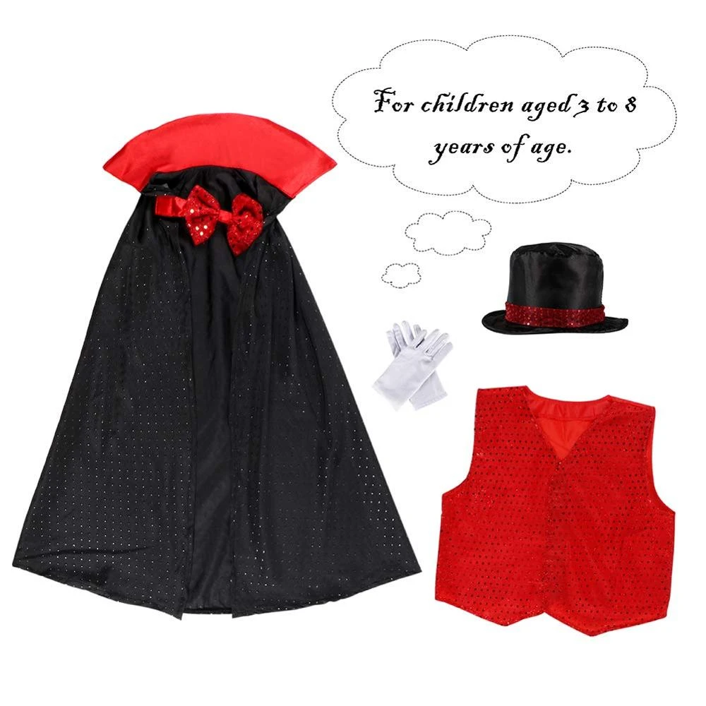 Kids Magician Costume Role Play Set For Toddlers Boys Girls 9 Pieces 2 Kids Magician Costume Role Play Set For Toddlers Boys Girls 9 Pieces - Image 2