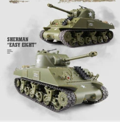 RC Battle Tanks Sherman M4A3 US Medium Tank IR Battle Panzer With Sound & Light -Sun Baby Sales Store rc battle tank 10