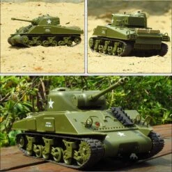 RC Battle Tanks Sherman M4A3 US Medium Tank IR Battle Panzer With Sound & Light -Sun Baby Sales Store rc battle tank 13