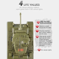 RC Battle Tanks Sherman M4A3 US Medium Tank IR Battle Panzer With Sound & Light -Sun Baby Sales Store rc battle tank 6