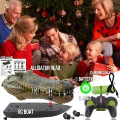 RC Boat With Alligator Head 2.4GHz Scary Funny Crocodile Remote Control Boat Prank Toy For Children 15 RC Boat With Alligator Head 2.4GHz Scary Funny Crocodile Remote Control Boat Prank Toy For Children -Sun Baby Sales Store rc boat 2 in 1 crocodile head boat 12