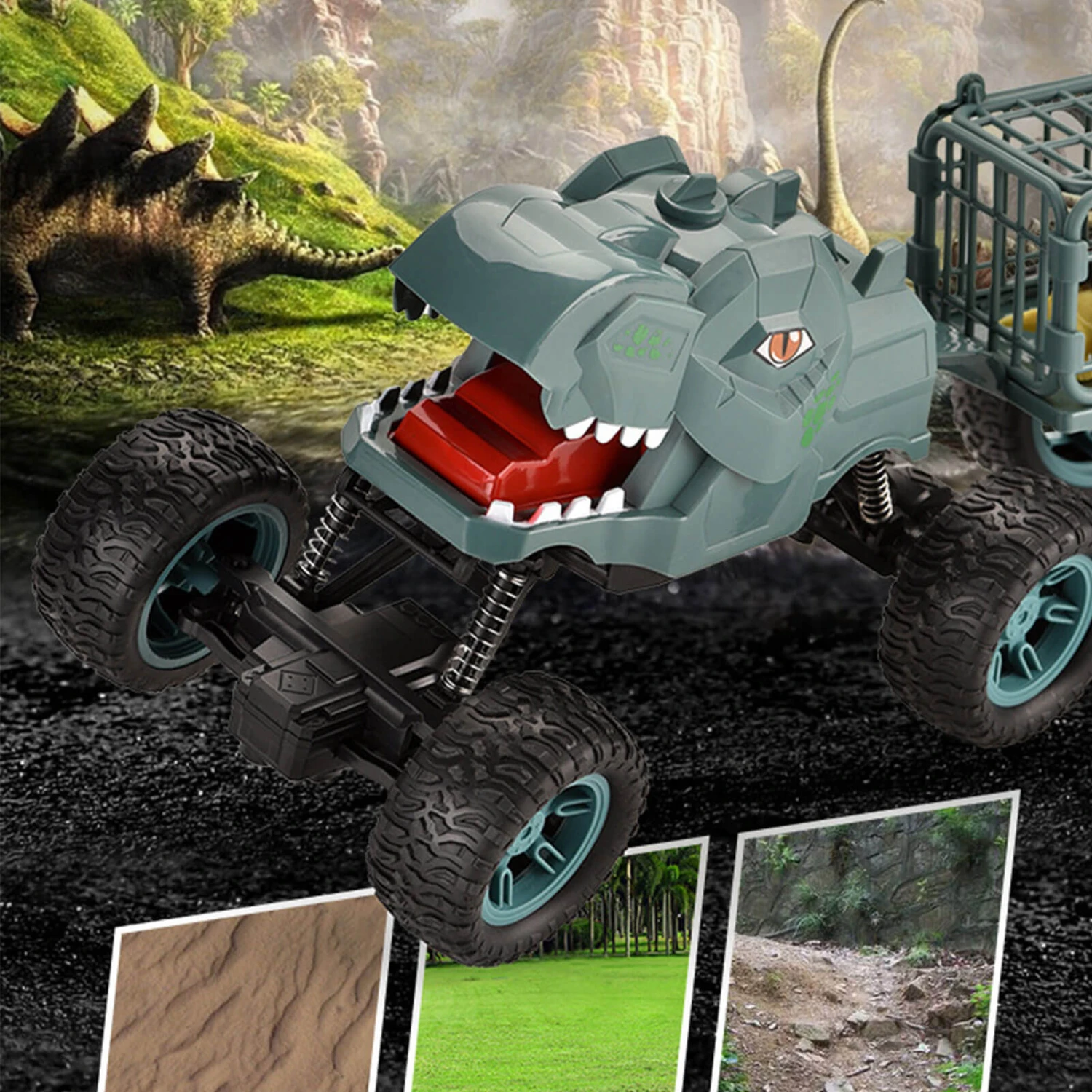 6WD RC Dinosaur Car Remote Control Carrier Truck Dinosaur Toy With Small Dinos For Children Kids Gift 5 6WD RC Dinosaur Car Remote Control Carrier Truck Dinosaur Toy With Small Dinos For Children Kids Gift - Image 5