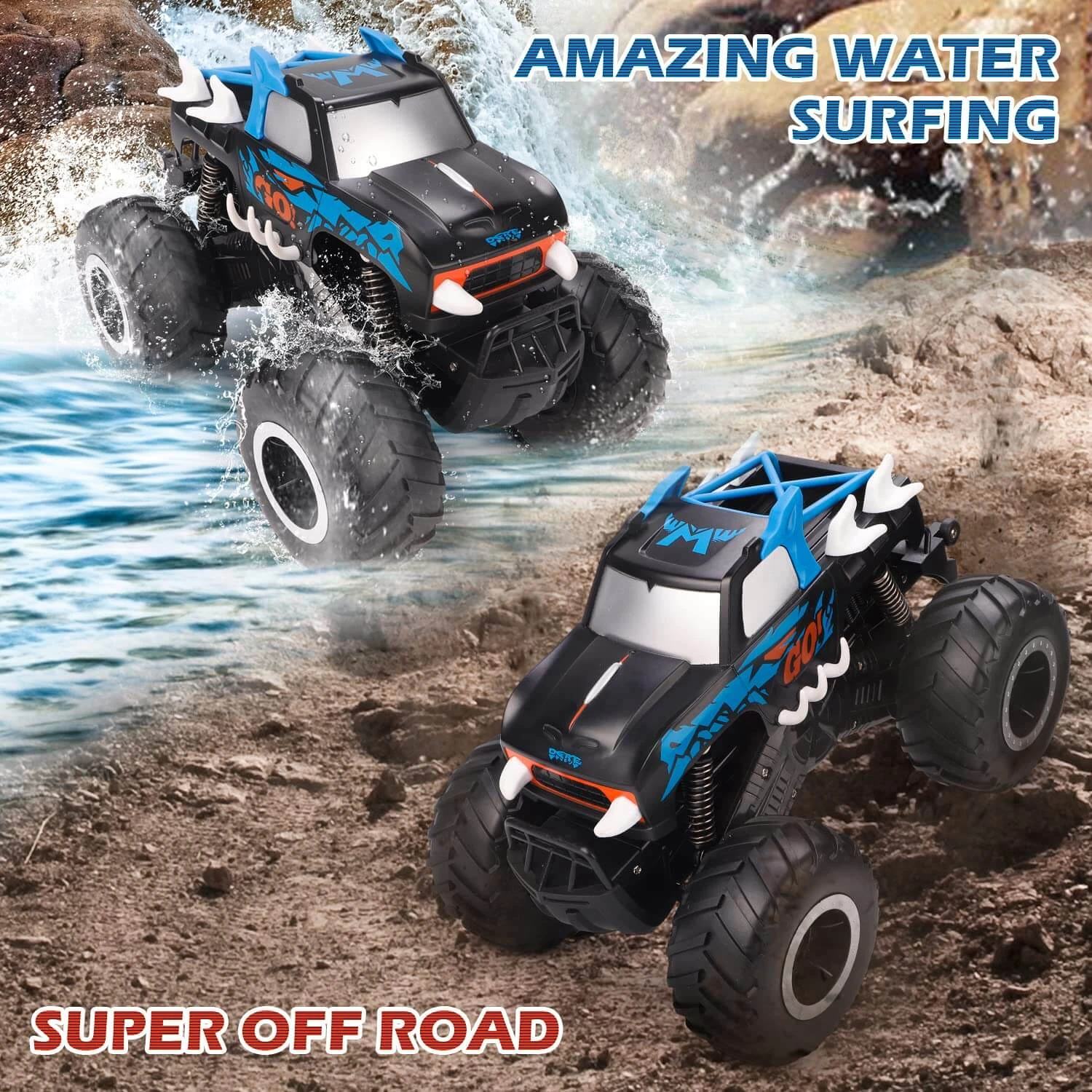 Amphibious RC Car 1/16 Remote Control Off-Road Waterproof Vehicle RC Monster Truck 1 Amphibious RC Car 1/16 Remote Control Off-Road Waterproof Vehicle RC Monster Truck
