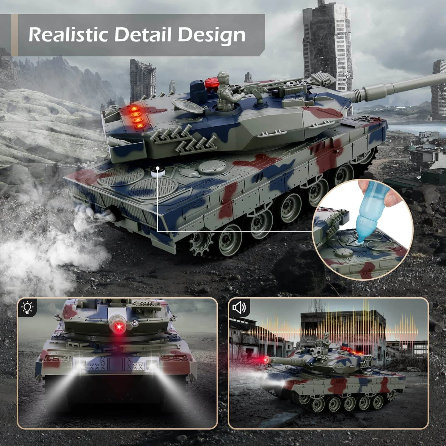 RC Tank With Smoke Effect Remote Control Battle Mist Spray Tank Toy With Life Indicators For Kids 6 RC Tank With Smoke Effect Remote Control Battle Mist Spray Tank Toy With Life Indicators For Kids - Image 6