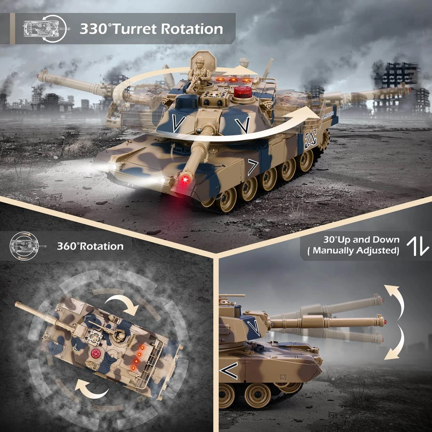 RC Tank With Smoke Effect Remote Control Battle Mist Spray Tank Toy With Life Indicators For Kids 7 RC Tank With Smoke Effect Remote Control Battle Mist Spray Tank Toy With Life Indicators For Kids - Image 7