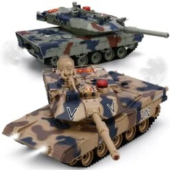 RC Tank With Smoke Effect Remote Control Battle Mist Spray Tank Toy With Life Indicators For Kids