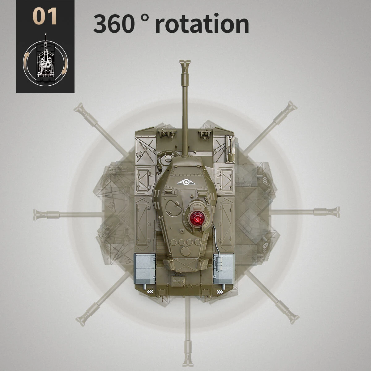 Remote Control Tank RC Vehicle Full-Function Stunt Car With Movable Turret For Kids 4 Remote Control Tank RC Vehicle Full-Function Stunt Car With Movable Turret For Kids - Image 4