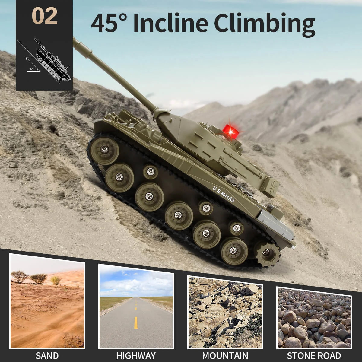 Remote Control Tank RC Vehicle Full-Function Stunt Car With Movable Turret For Kids 5 Remote Control Tank RC Vehicle Full-Function Stunt Car With Movable Turret For Kids - Image 5