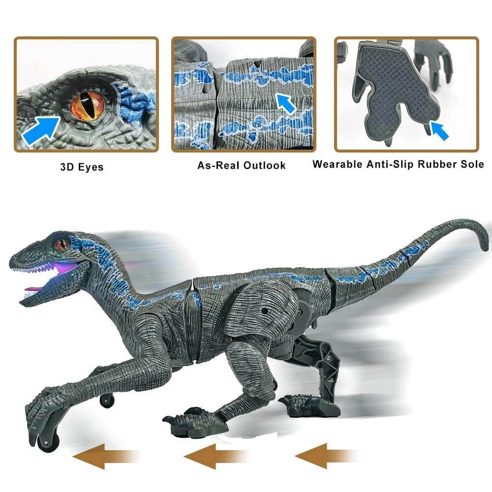 Kids RC Dinosaur Toys Roaring Velociraptor With Lights And Sound Electronic Dinosaur Robot 8 Kids RC Dinosaur Toys Roaring Velociraptor With Lights And Sound Electronic Dinosaur Robot - Image 8