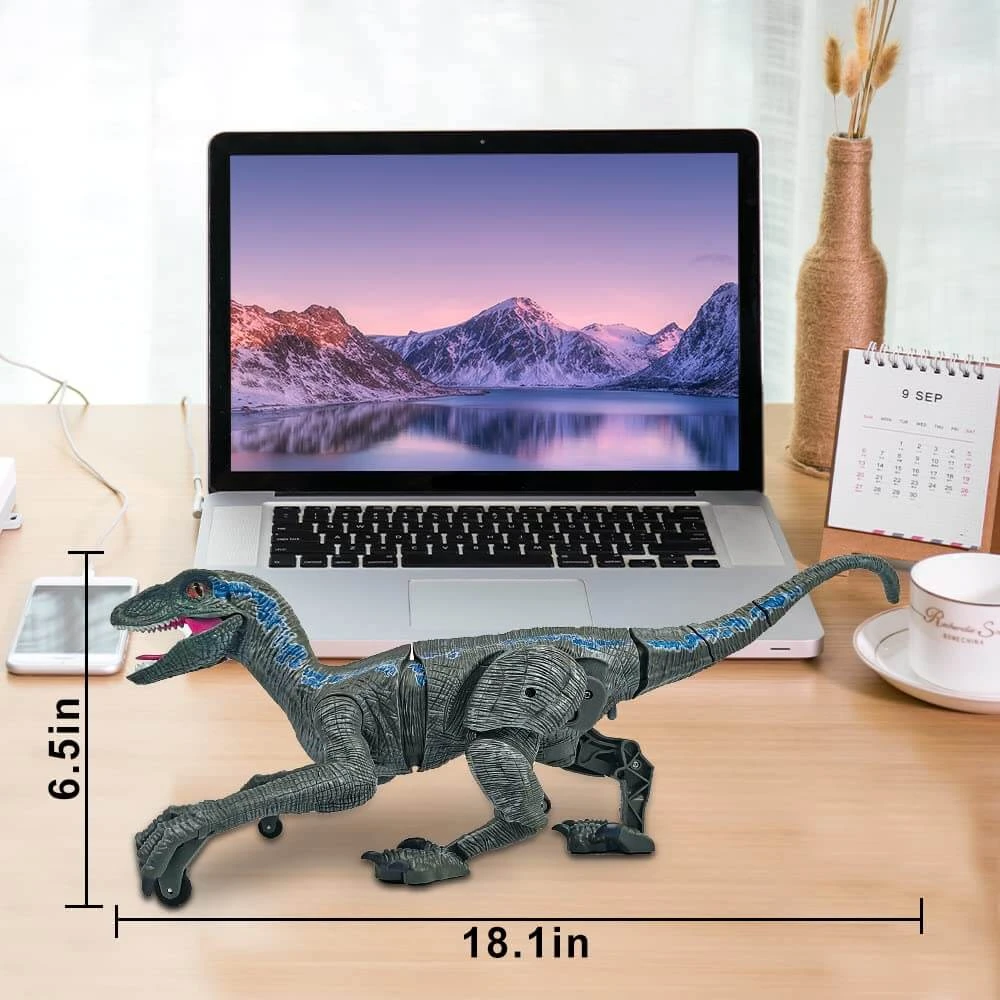 Kids RC Dinosaur Toys Roaring Velociraptor With Lights And Sound Electronic Dinosaur Robot 12 Kids RC Dinosaur Toys Roaring Velociraptor With Lights And Sound Electronic Dinosaur Robot - Image 12