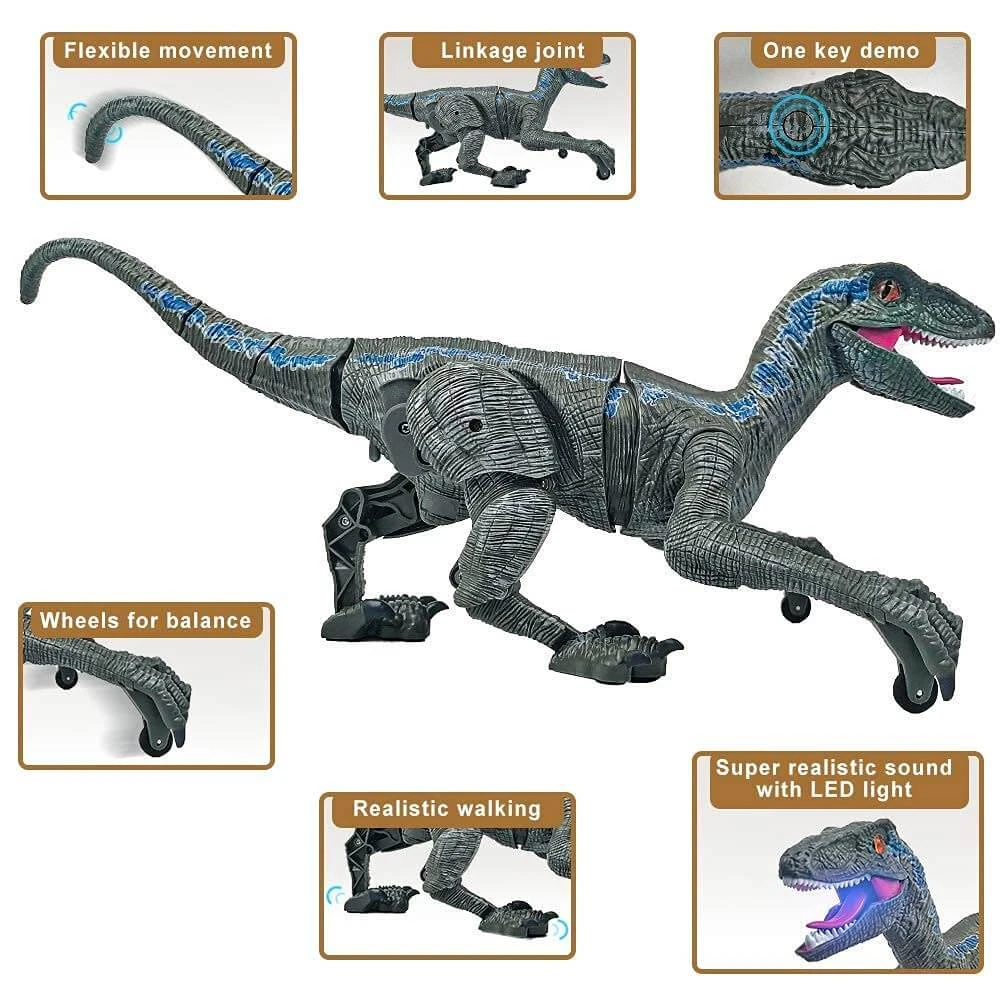 Kids RC Dinosaur Toys Roaring Velociraptor With Lights And Sound Electronic Dinosaur Robot 10 Kids RC Dinosaur Toys Roaring Velociraptor With Lights And Sound Electronic Dinosaur Robot - Image 10