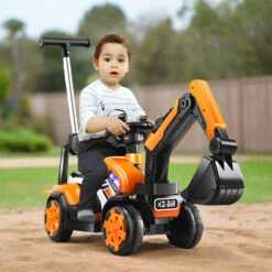 Children's Riding Excavator Electric Ride On Digger Toy 6 Volt Pedal Excavator -Sun Baby Sales Store ride on excavator toddler toy 2