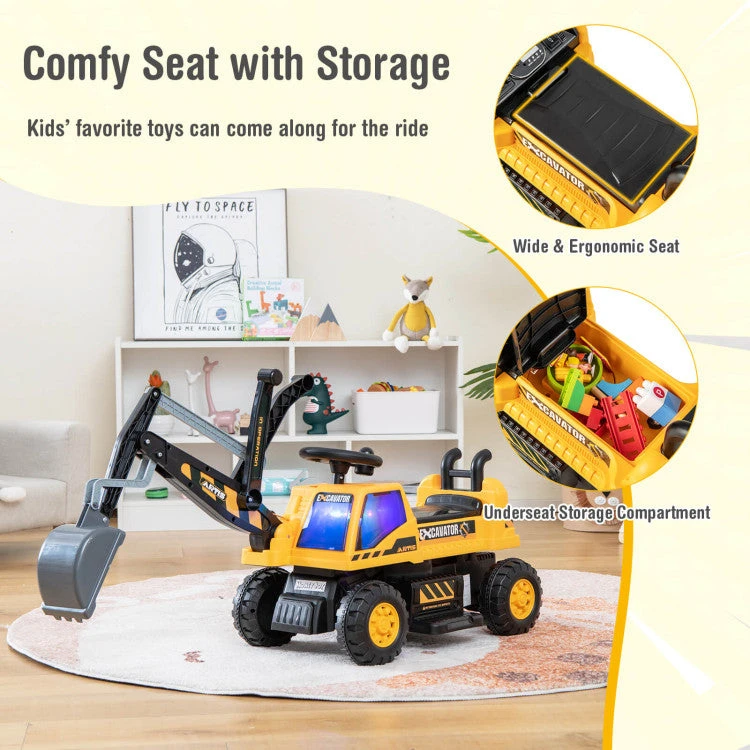 Kids 12V Ride On Digger Toy Realistic Ride On Excavator Truck Best Pretend Play Toy 5 Kids 12V Ride On Digger Toy Realistic Ride On Excavator Truck Best Pretend Play Toy - Image 5