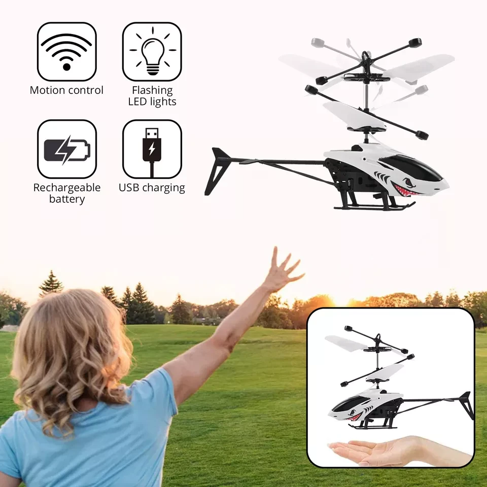 Remote Control Helicopter 2CH Cartoon RC Aircraft With Light Kids Plane Toys 6 Remote Control Helicopter 2CH Cartoon RC Aircraft With Light Kids Plane Toys - Image 6