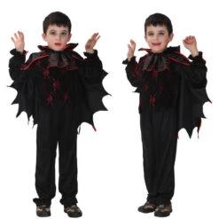 Kids Vampire Scary Halloween Costume Full Set For Boys Girls Cosplay