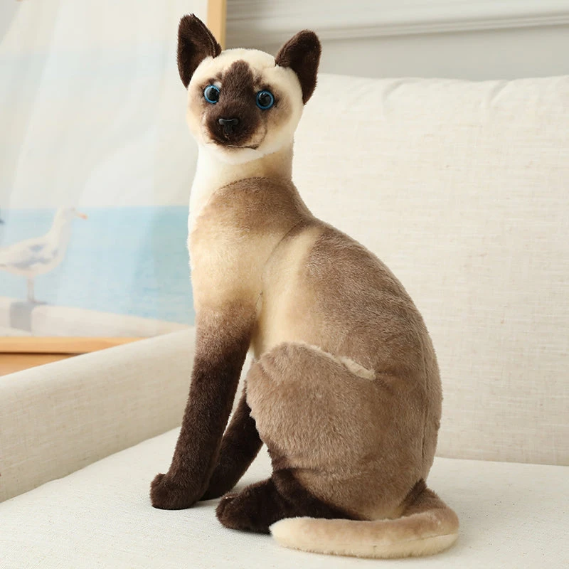 13.7” Siamese Cats Plush Toy Shorthair Cute Orange Cat Lifelike Stuffed Pet Toys For Home Decor 2 13.7” Siamese Cats Plush Toy Shorthair Cute Orange Cat Lifelike Stuffed Pet Toys For Home Decor - Image 2