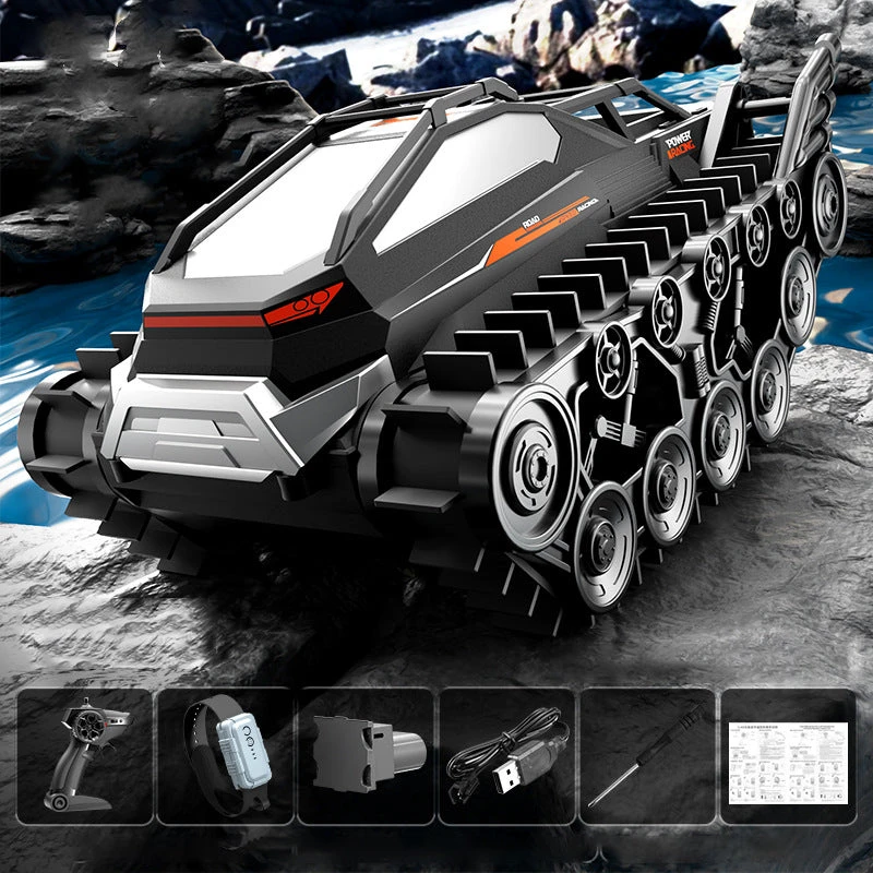 2.4G Amphibious RC Tank All-terrain Tracked Tank Waterproof Dual Control Armored Car 2 2.4G Amphibious RC Tank All-terrain Tracked Tank Waterproof Dual Control Armored Car - Image 2
