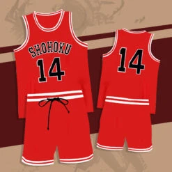 Shohoku Jersey Basketball Vest Shorts Suit Hanamichi Sakuragi Kaede Rukawa Sleeveless Sportswear For Kids Adults 17 Shohoku Jersey Basketball Vest Shorts Suit Hanamichi Sakuragi Kaede Rukawa Sleeveless Sportswear For Kids Adults -Sun Baby Sales Store slam dunk jersey 1