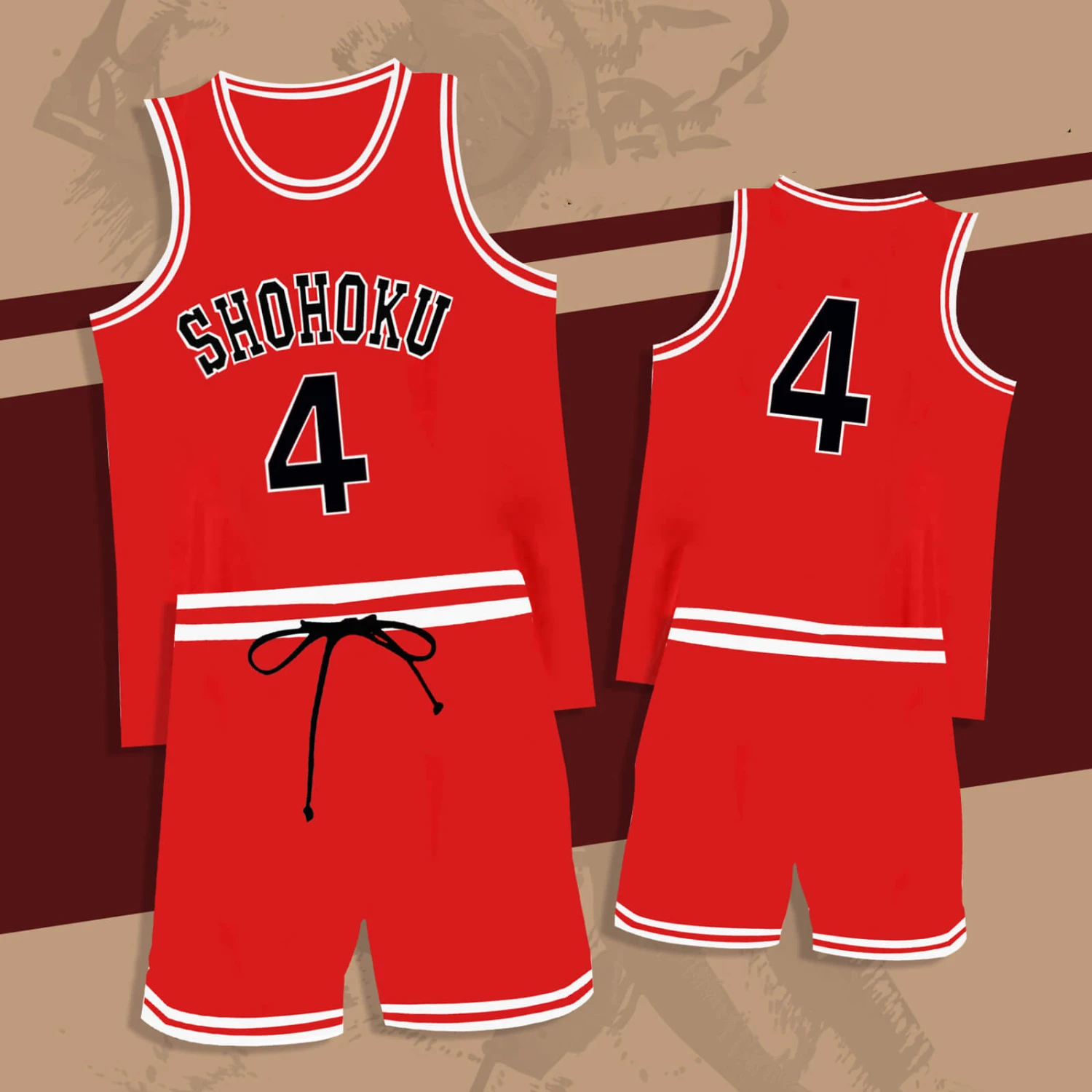 Shohoku Jersey Basketball Vest Shorts Suit Hanamichi Sakuragi Kaede Rukawa Sleeveless Sportswear For Kids Adults 3 Shohoku Jersey Basketball Vest Shorts Suit Hanamichi Sakuragi Kaede Rukawa Sleeveless Sportswear For Kids Adults - Image 3