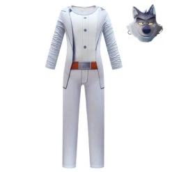 Kids Mr. Wolf Costume The Bad Guys Jumpsuit Mask 2pcs Suit For Halloween Carnival Cosplay