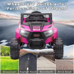 12V Kids Ride On UTV Electric Car With Front LED Lights And Horn Single Seat With A Safety Belt -Sun Baby Sales Store thumbnailimage7ofTOBBI12Voff RoadKids yythkg