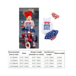 Baby Girl July 4th Outfit Romper Newborn American Flag Patriotic Summer Clothes Set -Sun Baby Sales Store toddler 4th july romper